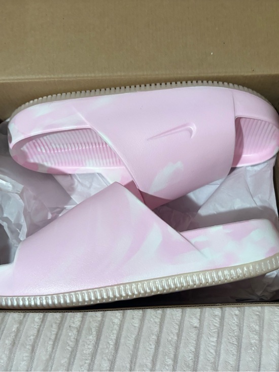 Nike Shoes - Nike Light Pink Marble Slide Sandals